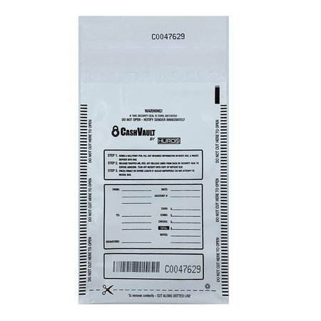 HURON 6 x 9 in Cash Transmittal Bag White 100PK HASZ0077